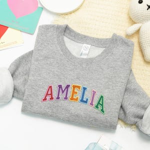 Custom Embroidered Kids Sweatshirt, Personalized Embroidered Toddler Crewneck, Sweatshirts for Kids, Baby Shower Gift, Gift for Baby