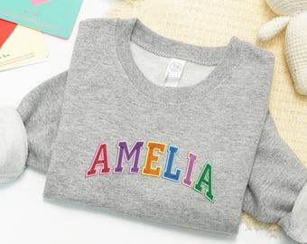 Sudadera bordada personalizada para niños, sudadera de cuello redondo bordada personalizada para niños pequeños, sudaderas para niños, regalo para baby shower, regalo para bebé
