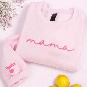 Moletom bordado personalizado Mama, Moletom com decote curvo Mama, Moletom bordado personalizado Mom, Anúncio de gravidez