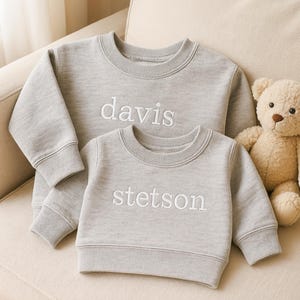Personalized Name Embroidered Crewneck, Toddler & Kids Sweatshirt, Custom Back to School Outfit, Unique Kids Gift, Christmas Gift Idea