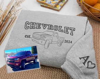 Car Sweatshirt, Custom Car Embroidery Hoodie, Car Outline Embroidery , Car Portrait Shirt, Car Guy Hoodie , Car Crewneck Men, Gift For Dad