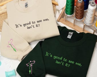 Sudadera bordada del musical Wicked, Sudadera con capucha "It's Good To See Me Wizard", Regalo de Broadway Wicked para ella, Sudadera retro "Changed for Good"