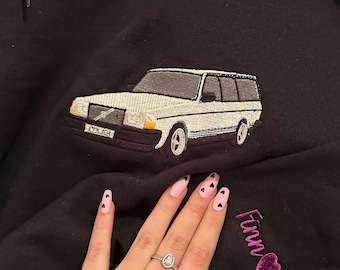 Custom Embroidered Car Hoodie, Car Photo Embroidered, Custom Car Hoodie, Classic Cars Embroidered, Anniversary Gifts For Men, Car Lover Gift