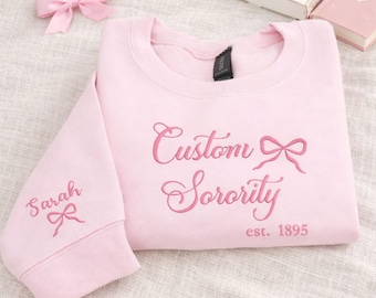 Felpa girocollo personalizzata con ricamo, stile vintage da college, regalo in stile civetta