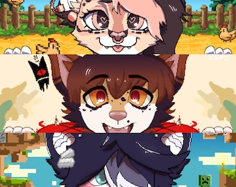 Custom Furry Pixel Art Profile Picture | Fursona Headshot Commission
