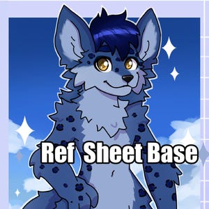 Furry Ref Sheet Base | Fursona PSD & PNG | Digital Lineart | Editable Digital Art