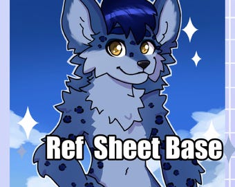 Arkusz bazowy Furry Ref | Fursona PSD i PNG | Cyfrowy rysunek liniowy | Edytowalna sztuka cyfrowa