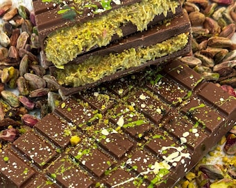 Dubai Chocolate Bar, Pistachio Kunafa Chocolate, Handmade Pistachio Bar, Viral Dubai Chocolate