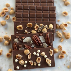 Milk Chocolate Bar with Nuts, Handmade Chocolate, Gourmet Chocolate Gift