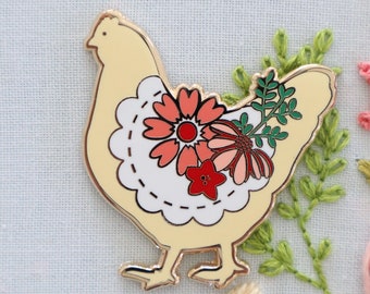 Farmhouse Floral Chicken Needle Minder