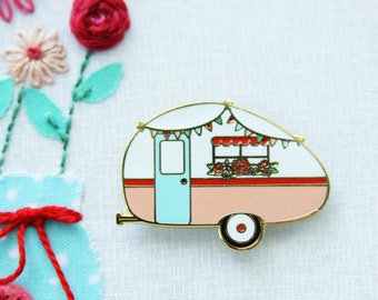 Floral Vintage Camper - Magnetic Embroidery Needle Minder