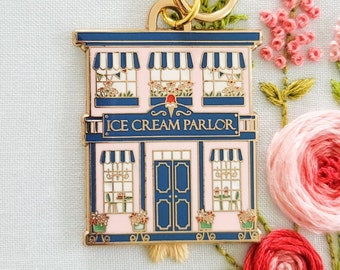 Ice Cream Parlor Main Street Enamel Charm