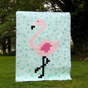 Fabulous Flamingo Quilt PDF Pattern DOWNLOAD image 1