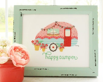 Happy Camper Cross Stitch PDF Pattern