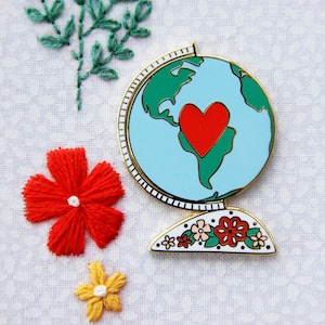 Vintage Globe Magnetic Needle Minder