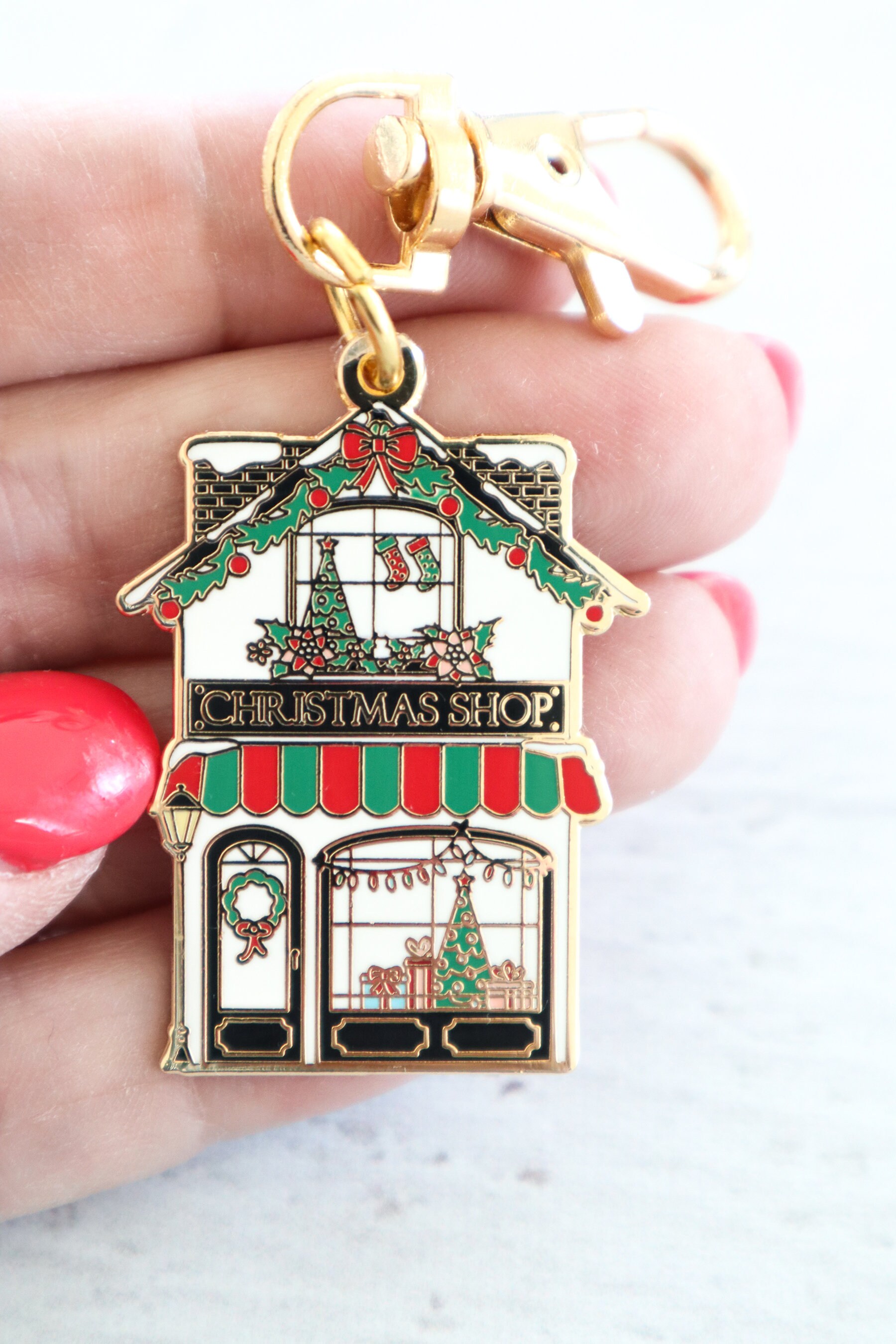 Christmas Shop Enamel Charm - Etsy Canada