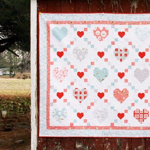 Hearts and Kisses Quilt Paper Pattern