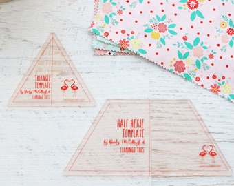 Half Hexagon and Triangle Acrylic Quilting Template Set