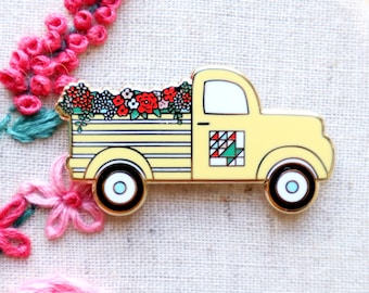 Vintage Flower Truck - Magnetic Embroidery Needle Minder