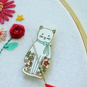 Floral Cat Magnetic Embroidery Needle Minder image 4