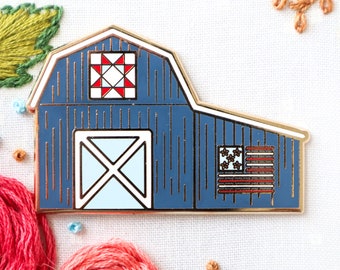 Patriotic Barn Magnetic Needle Minder