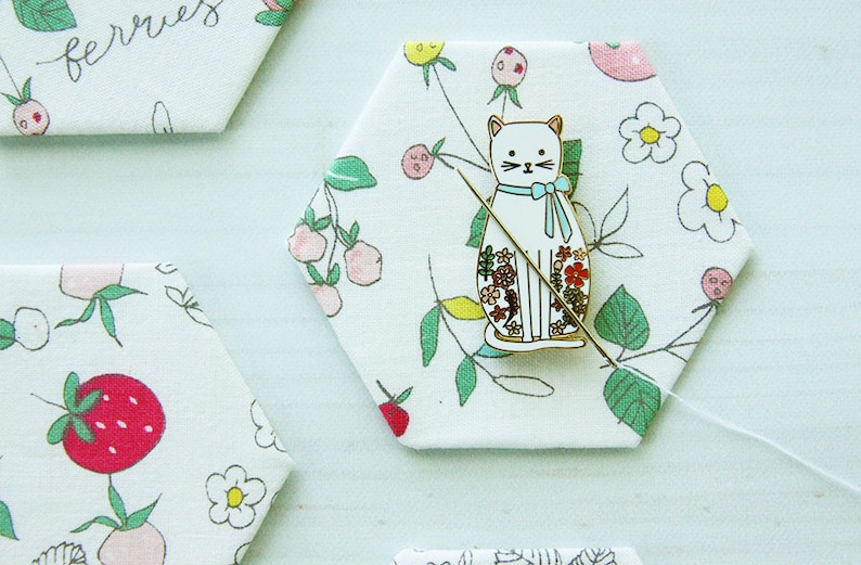 Floral Cat Magnetic Embroidery Needle Minder image 5