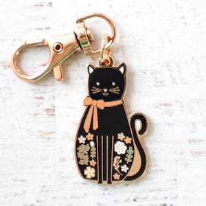黒猫エナメルチャーム