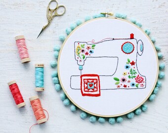 Floral Sewing Machine PDF Embroidery Pattern