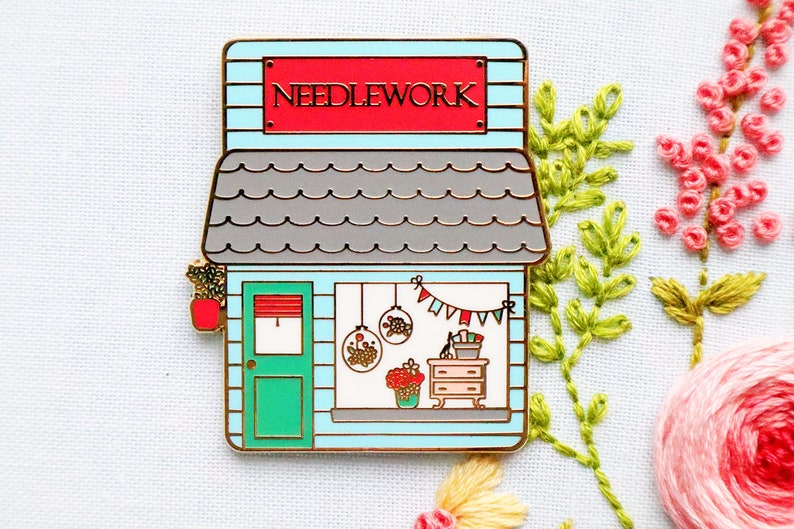 Needlework Shop Main Street Magnetic Needle Minder image 1