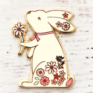 Floral Bunny Needle Minder imagem 4