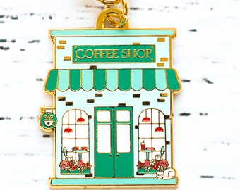 Coffee Shop Enamel Charm