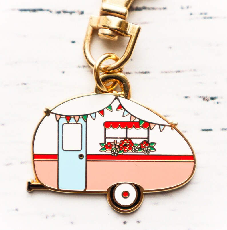 Retro Camper Enamel Charm image 1