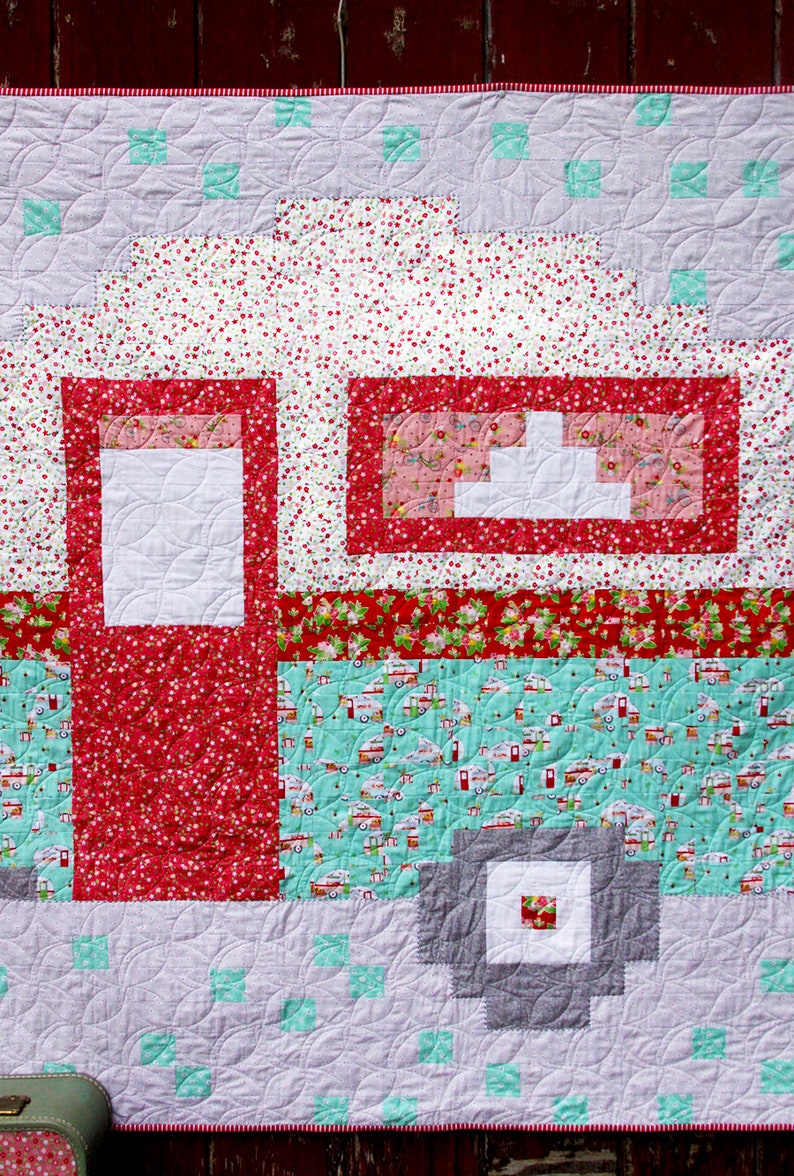 Pixelated Camper Quilt PDF Pattern DOWNLOAD image 3