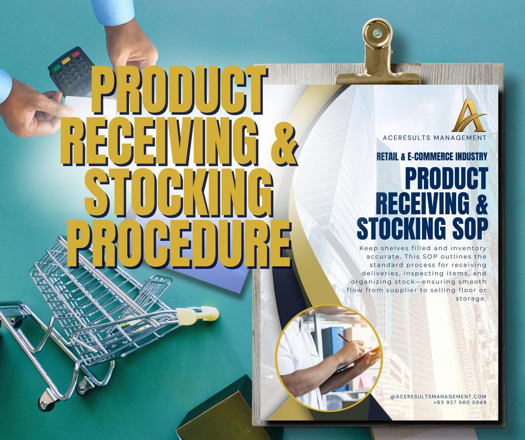 Receiving Guide Notes Sign Product Receiving SOP: Editable Canva Template, Retail Stocking Guide ...