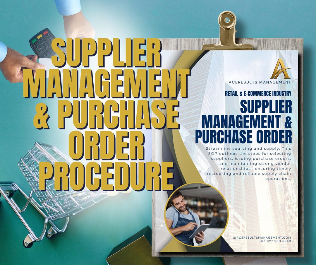 Supplier Management SOP: Purchase Order Template, Editable in Canva - Etsy