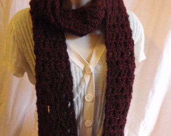 Long Claret Red Scarf