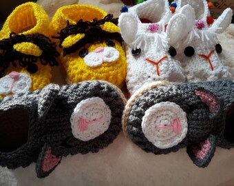 Fun Animal Slippers 3 Sizes for Adults