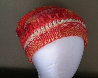 Slouchy Sunset Hat Orange Red Yellow