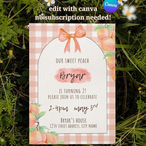 Invito di compleanno Sweet Peach - Festa estiva per il 21° anniversario, invito a tema acquerello a quadretti