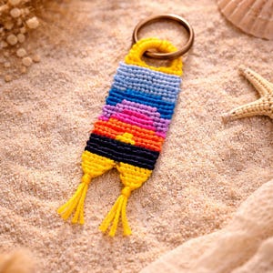 Handleiding macramé-sleutelhangerpatroon pdf, handleiding boho-sleutelhangerknoop, beginnersvriendelijk, stap voor stap instructies macramé-sleutelhanger afbeelding 14