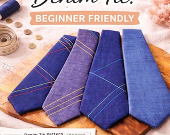 Denim Krawatte PDF, DIY Krawatte, Upcycled Denim Projekt, Männer Krawatte, Anfänger Schnittmuster, Geschenk für Ihn, A4 US Letter