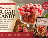 Homemade Sugared Cranberry Candy Recipe Digital Download | Easy Holiday Candy Recipe PDF | Christmas Candy Treat | DIY Sweet Snack Guide