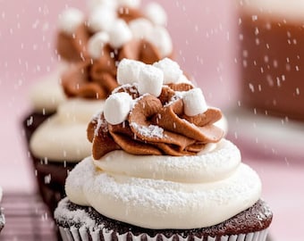 Hot Chocolate Cupcakes - Easy Printable Recipe INSTANT DOWNLOAD