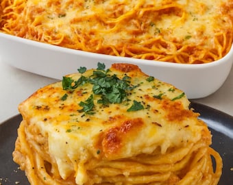 Baked Cream Cheese Spaghetti Casserole Recipe (PDF Download)