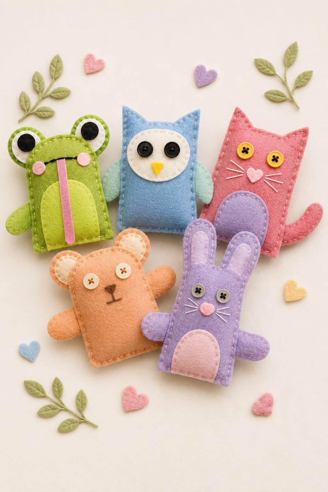 Plush Pattern Tutorial DIY Felt Plush Sewing Pattern Bundle | Cute Animal Plushies Tutorial ...