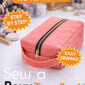 Boxy Zipper Pouch Sewing Tutorial | Step-by-Step Instructions (Digital Download)