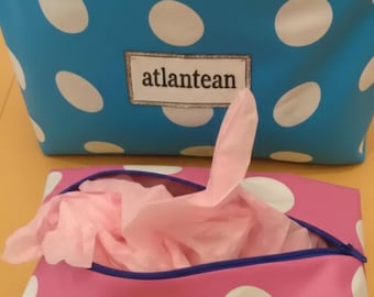 Quilted Makeup Bag Sewing instructions with Measurements , Zipper Pouch PDF (2 Sizes)