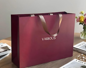 Bolsas de regalo de papel kraft personalizadas: logotipo personalizado, regalos para bodas y fiestas.