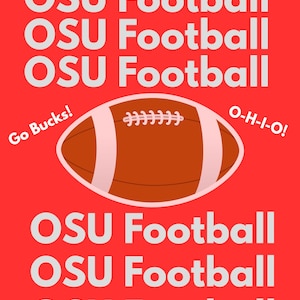 OSU Football Wall Art | Digital Download | Go Bucks Printable | Ohio State Game Day Decor