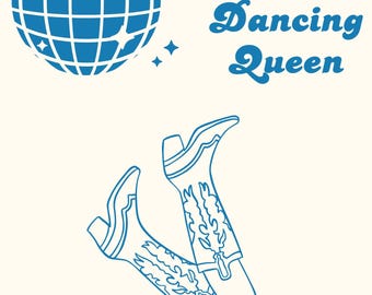 Dancing Queen Poster | Retro 70s Disco ABBA Art (Digital Download)